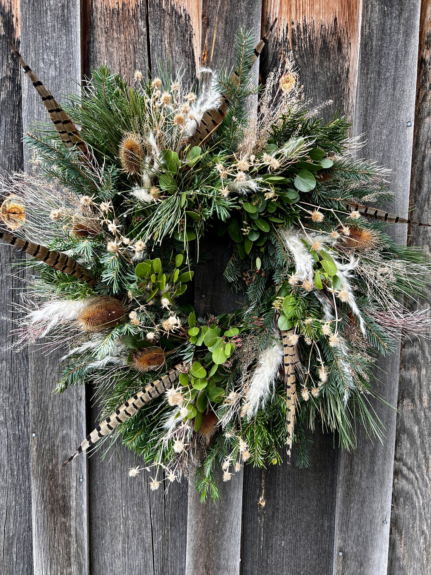 26" Locally sourced winter wreath