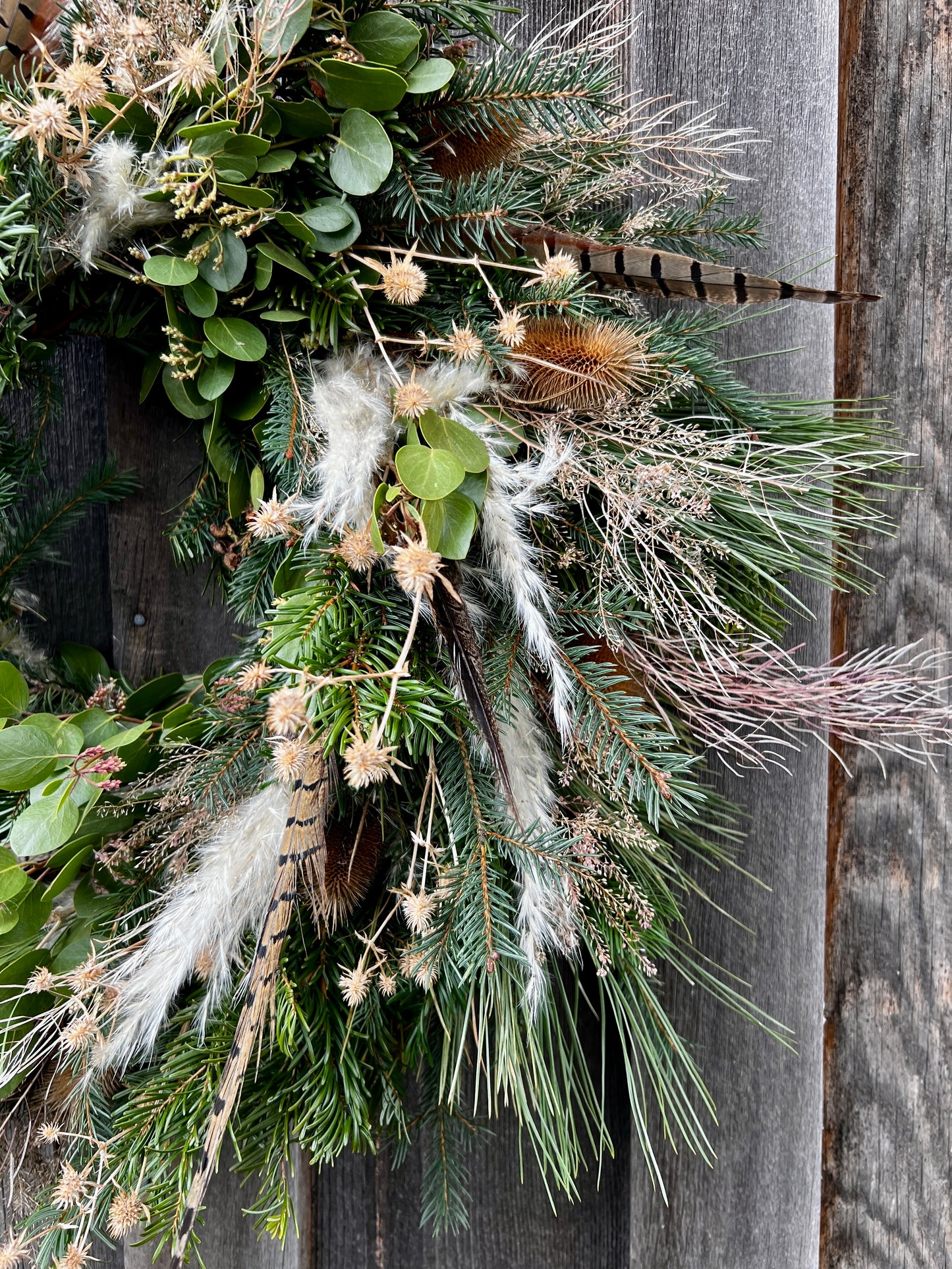 26" Locally sourced winter wreath